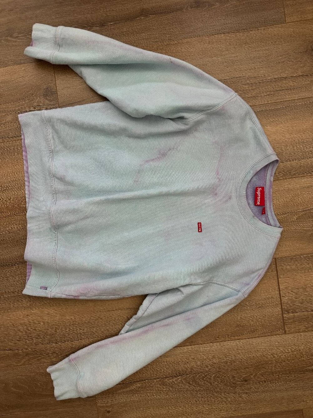 Supreme Light Blue tie-dye Crewneck Sweater